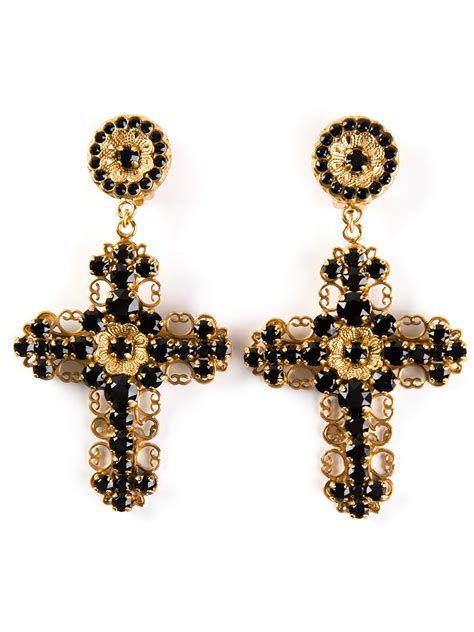 dolce and gabbana clip on earrings|dolce gabbana cross earrings.